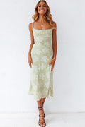High Slit Spaghetti Strap Midi