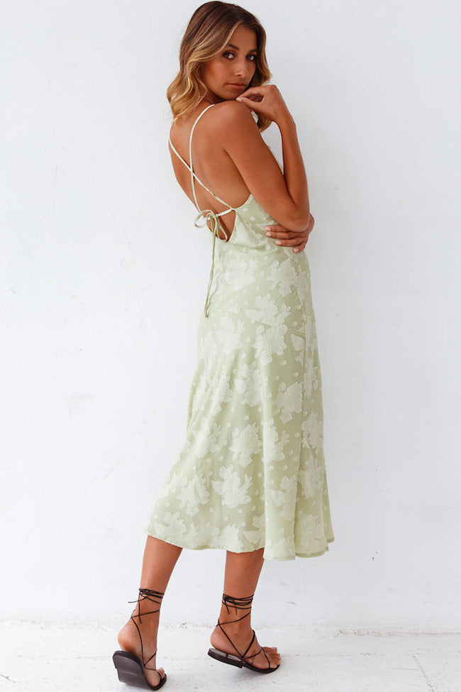 High Slit Spaghetti Strap Midi