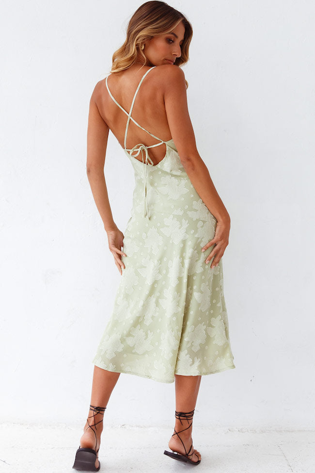 High Slit Spaghetti Strap Midi