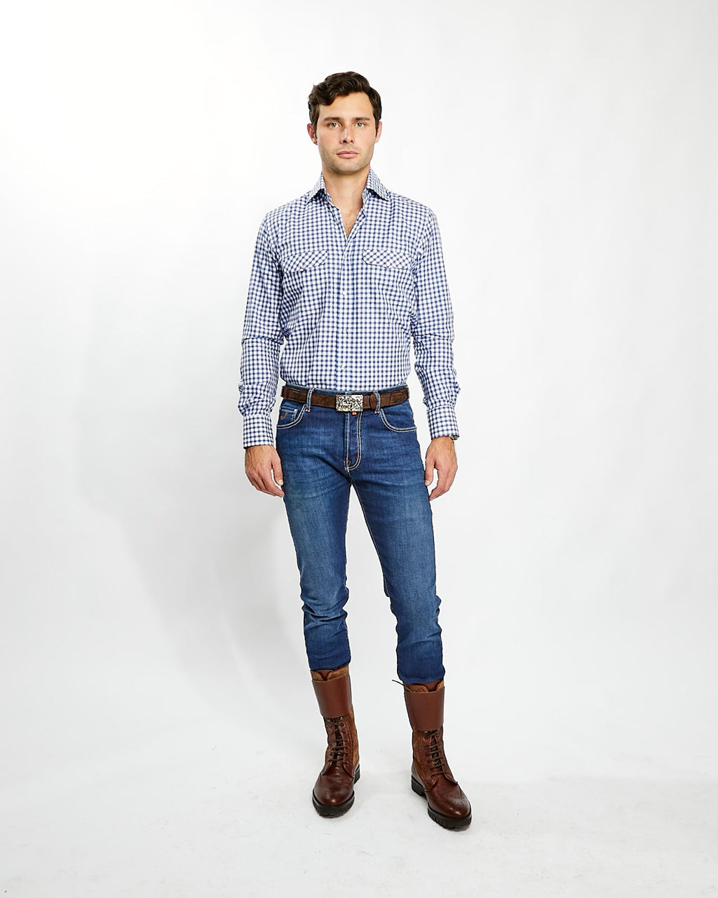 Shirt in Blue Buffalo Check