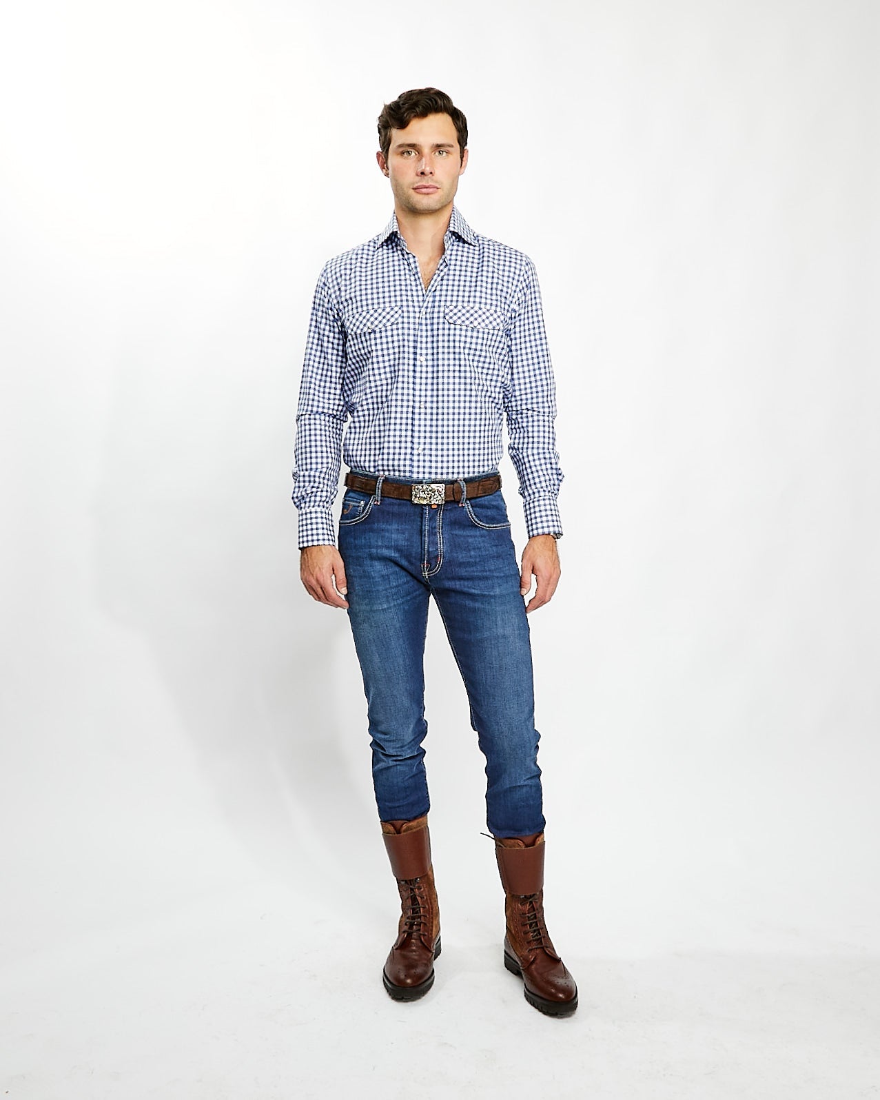 Shirt in Blue Buffalo Check