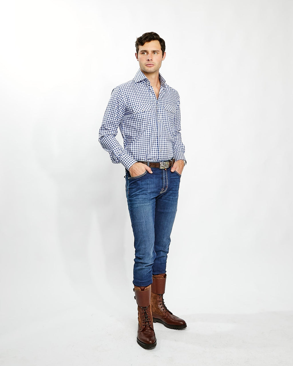 Shirt in Blue Buffalo Check