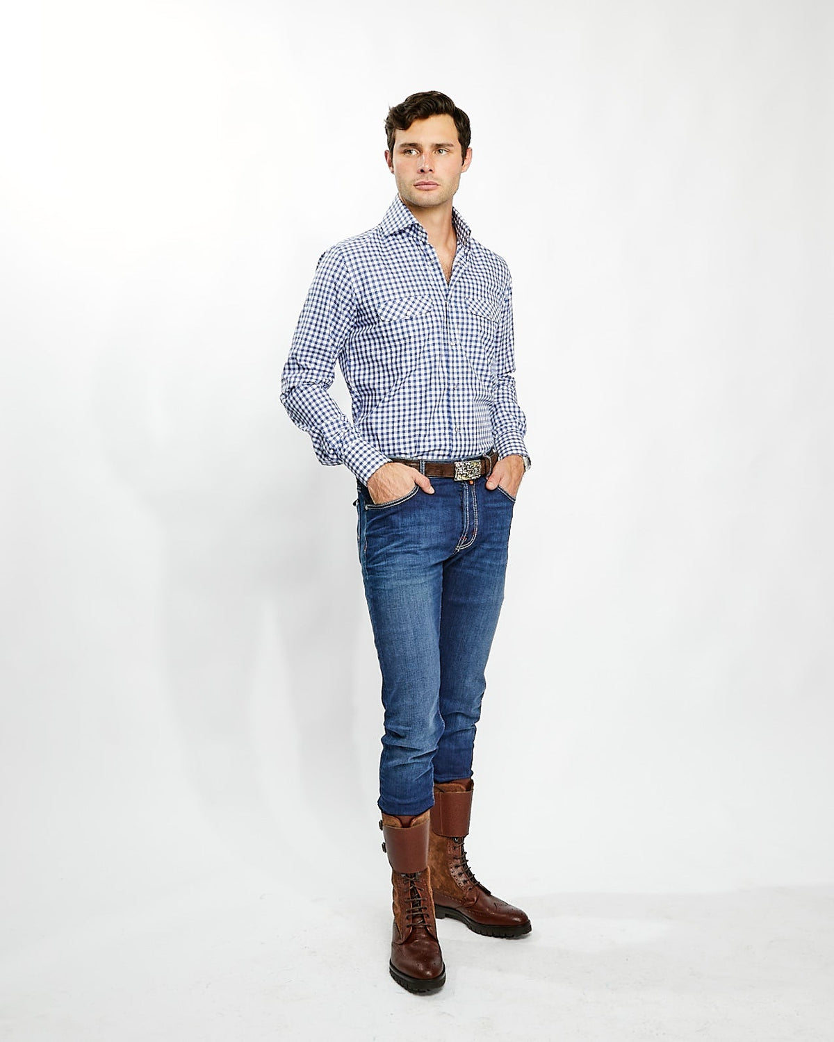 Shirt in Blue Buffalo Check