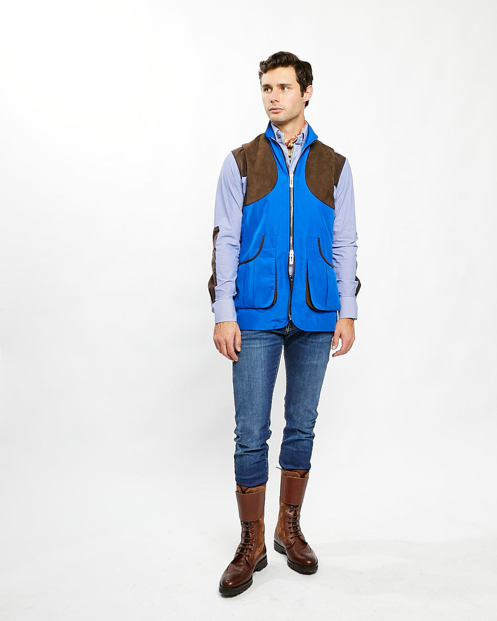 ‌Suede-Trimmed Performance Field Vest