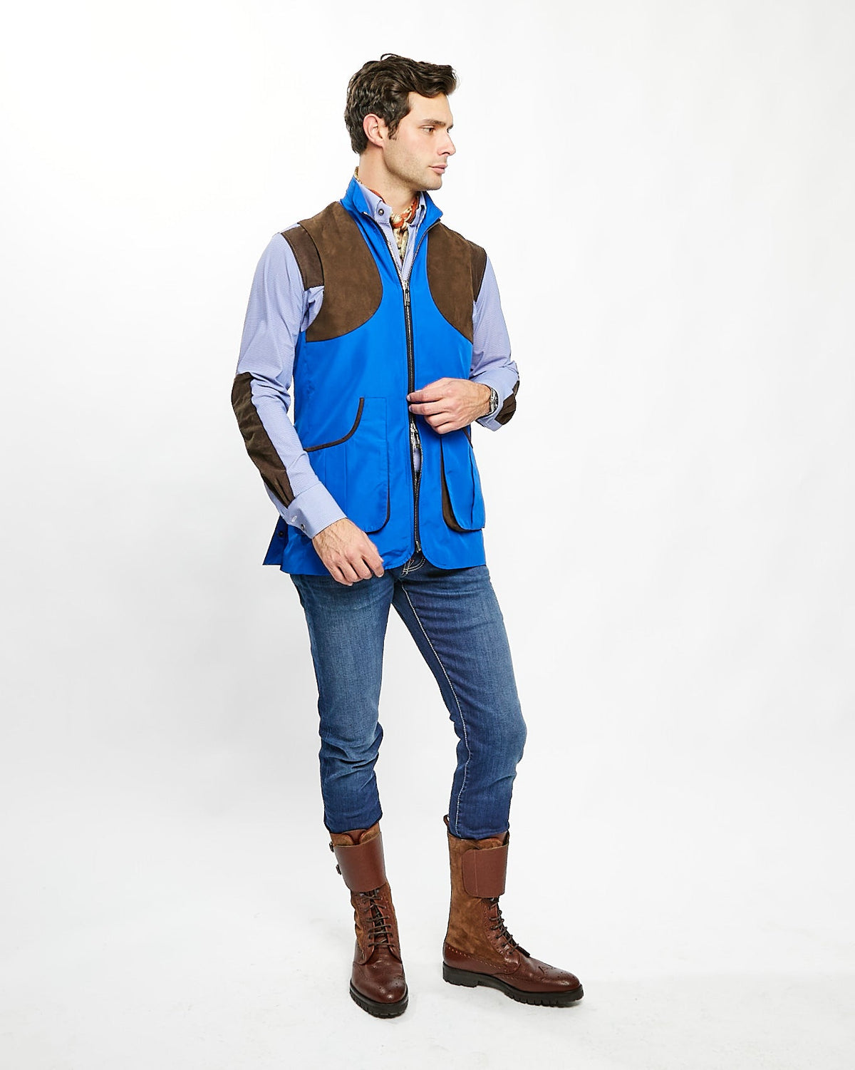 ‌Suede-Trimmed Performance Field Vest