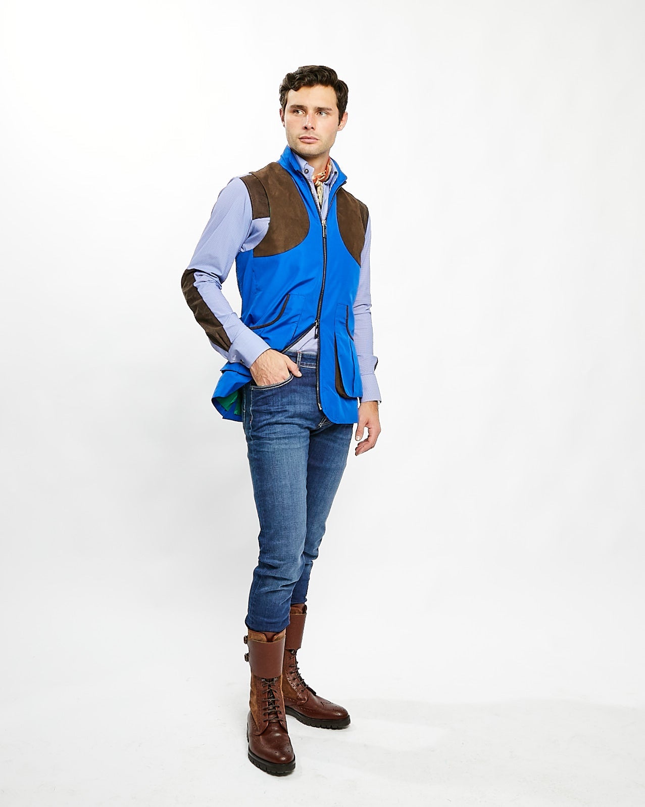 ‌Suede-Trimmed Performance Field Vest