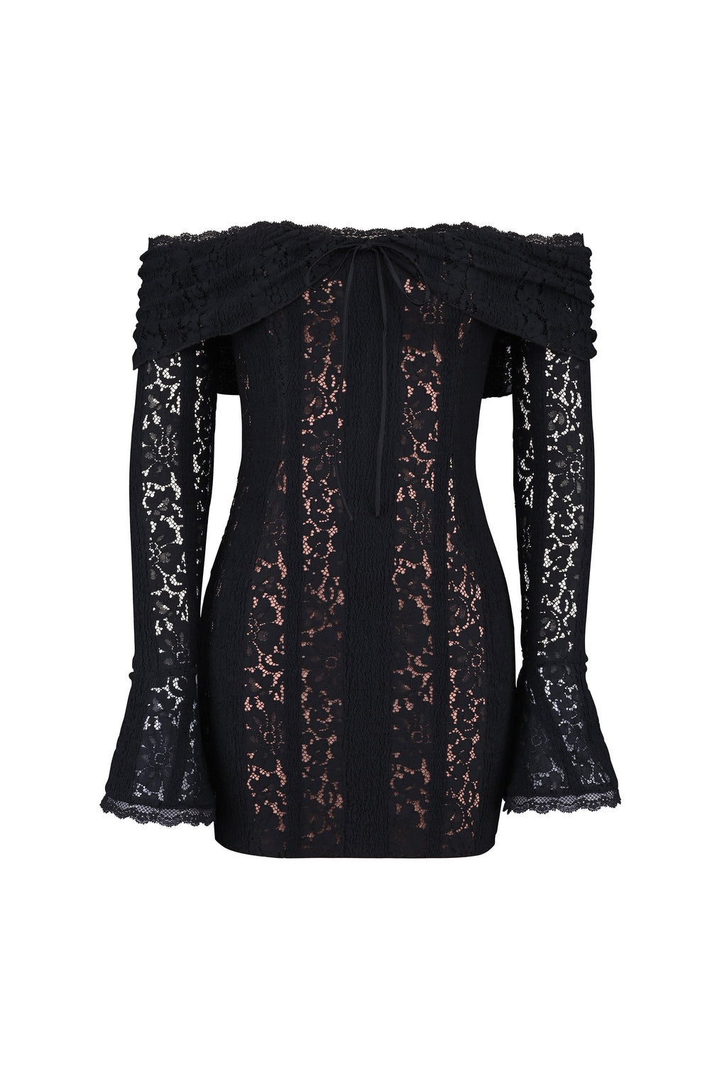 Off-Shoulder Floral Lace Dress