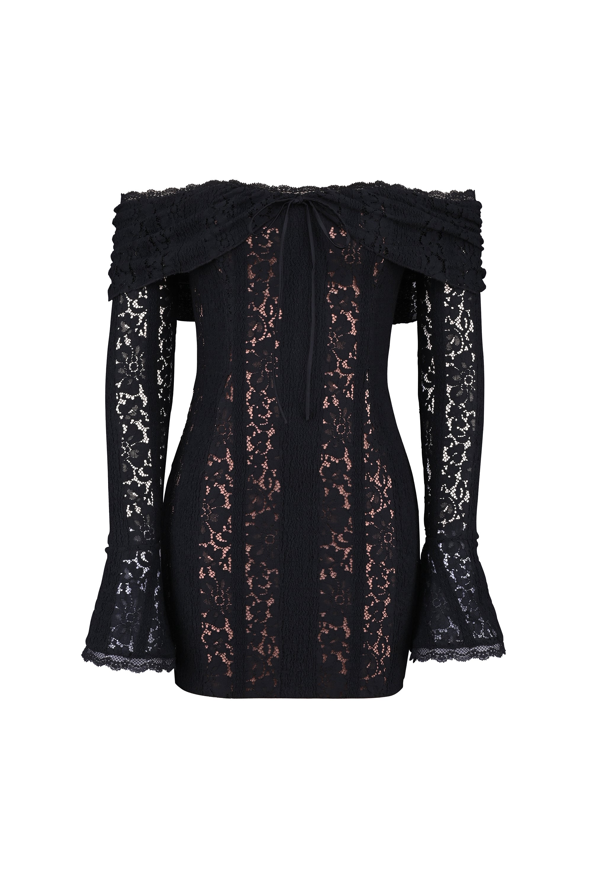 Off-Shoulder Floral Lace Dress