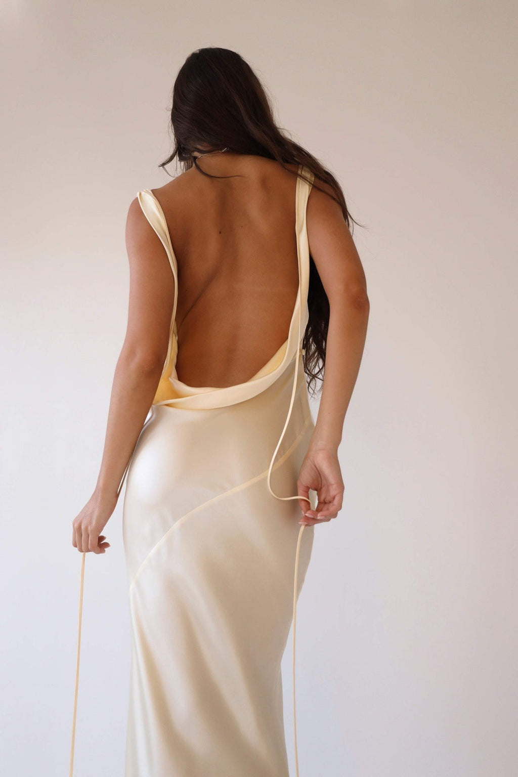 Cowls Backless Satin Maxi