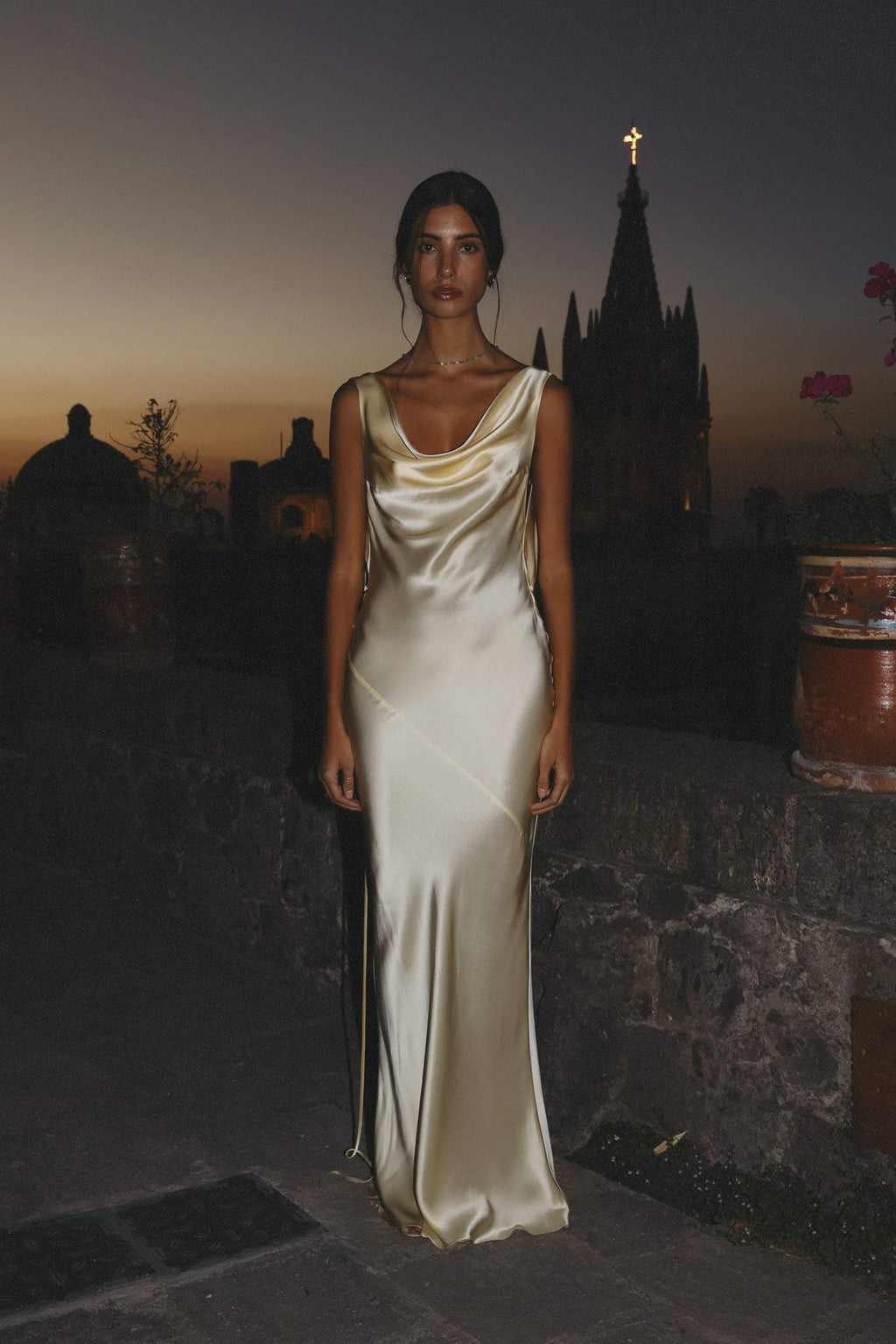 Cowls Backless Satin Maxi