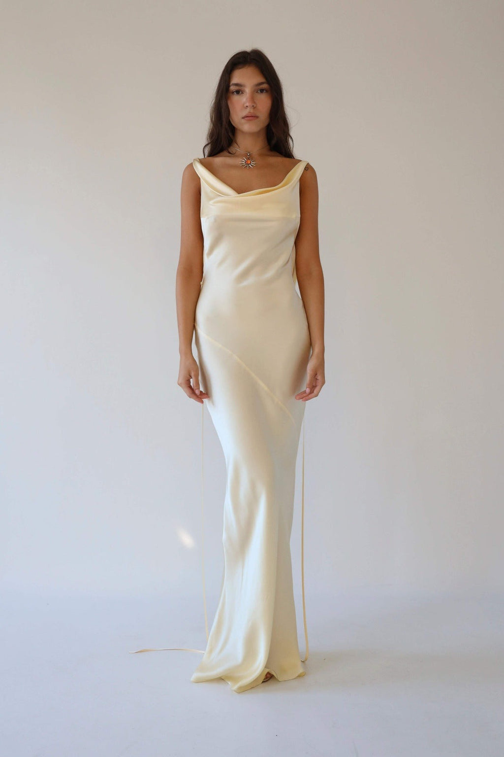 Cowls Backless Satin Maxi