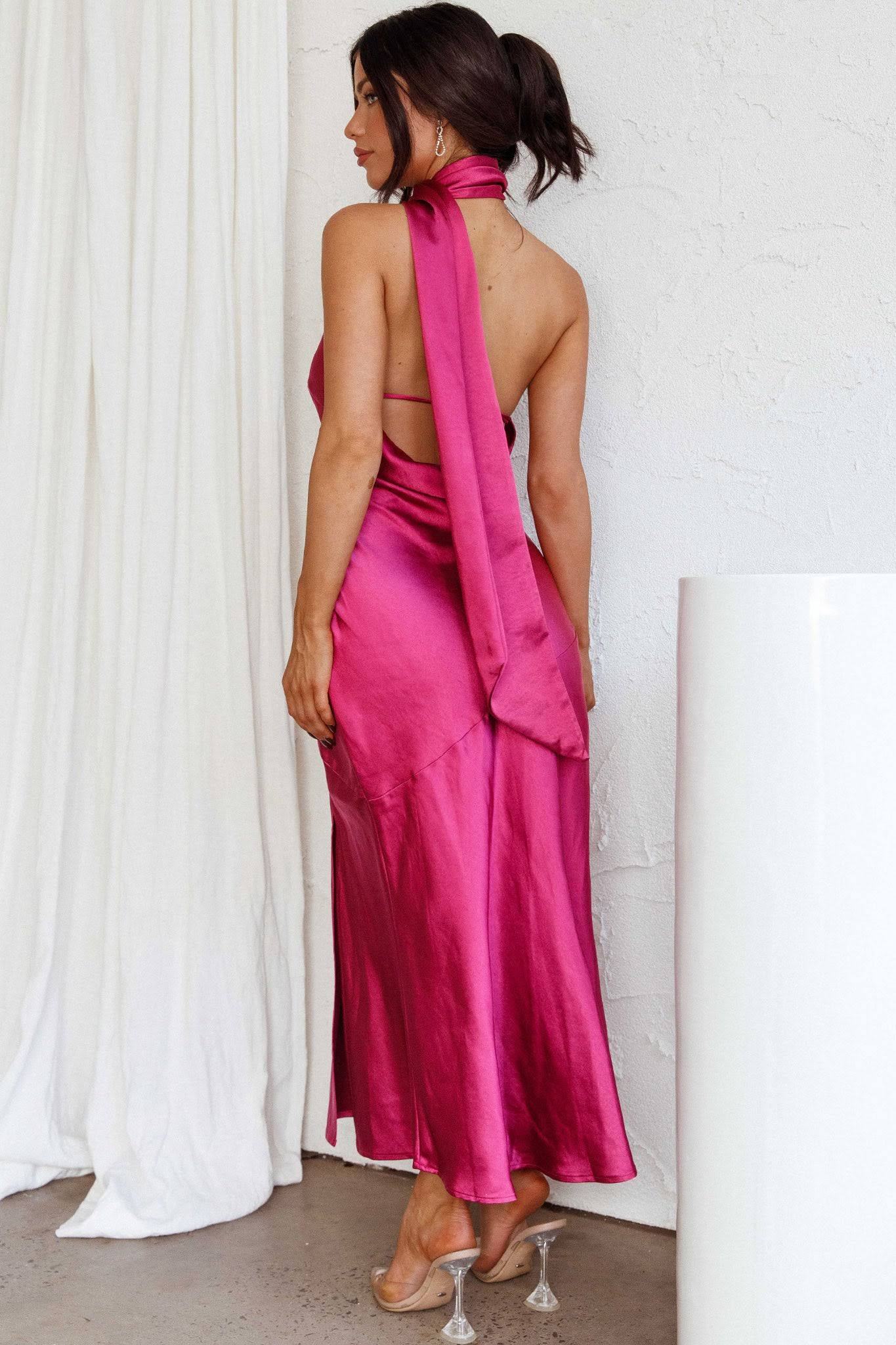 Cowl Halter Backless Midi