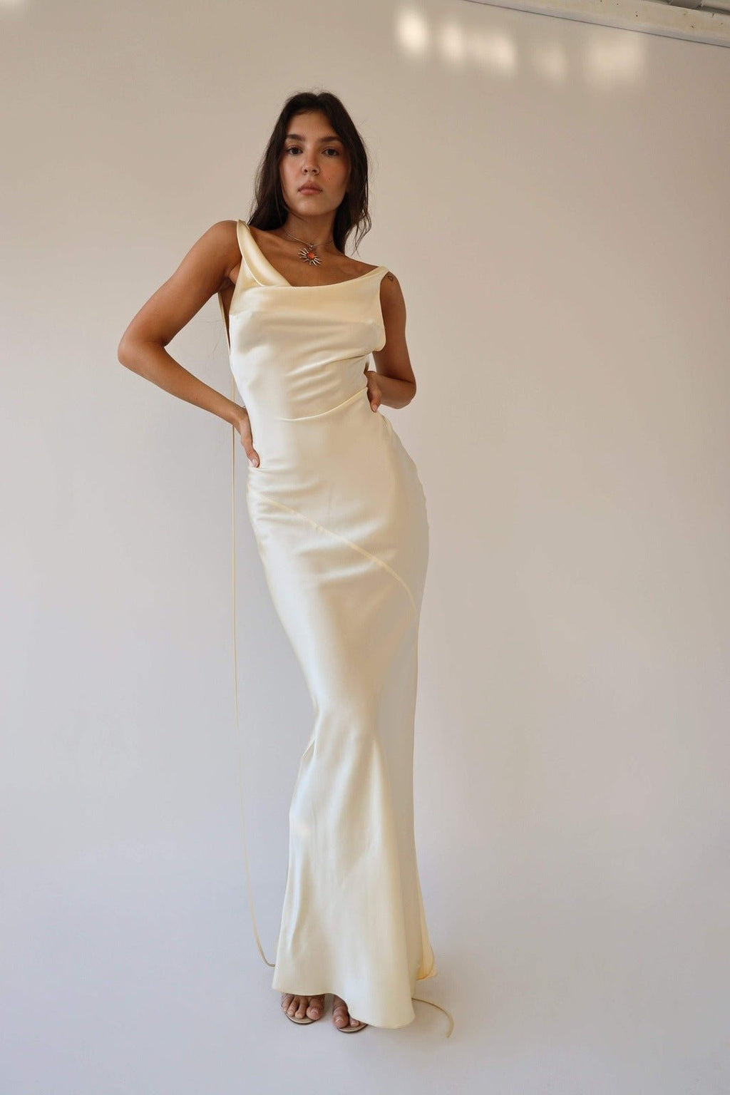 Cowls Backless Satin Maxi