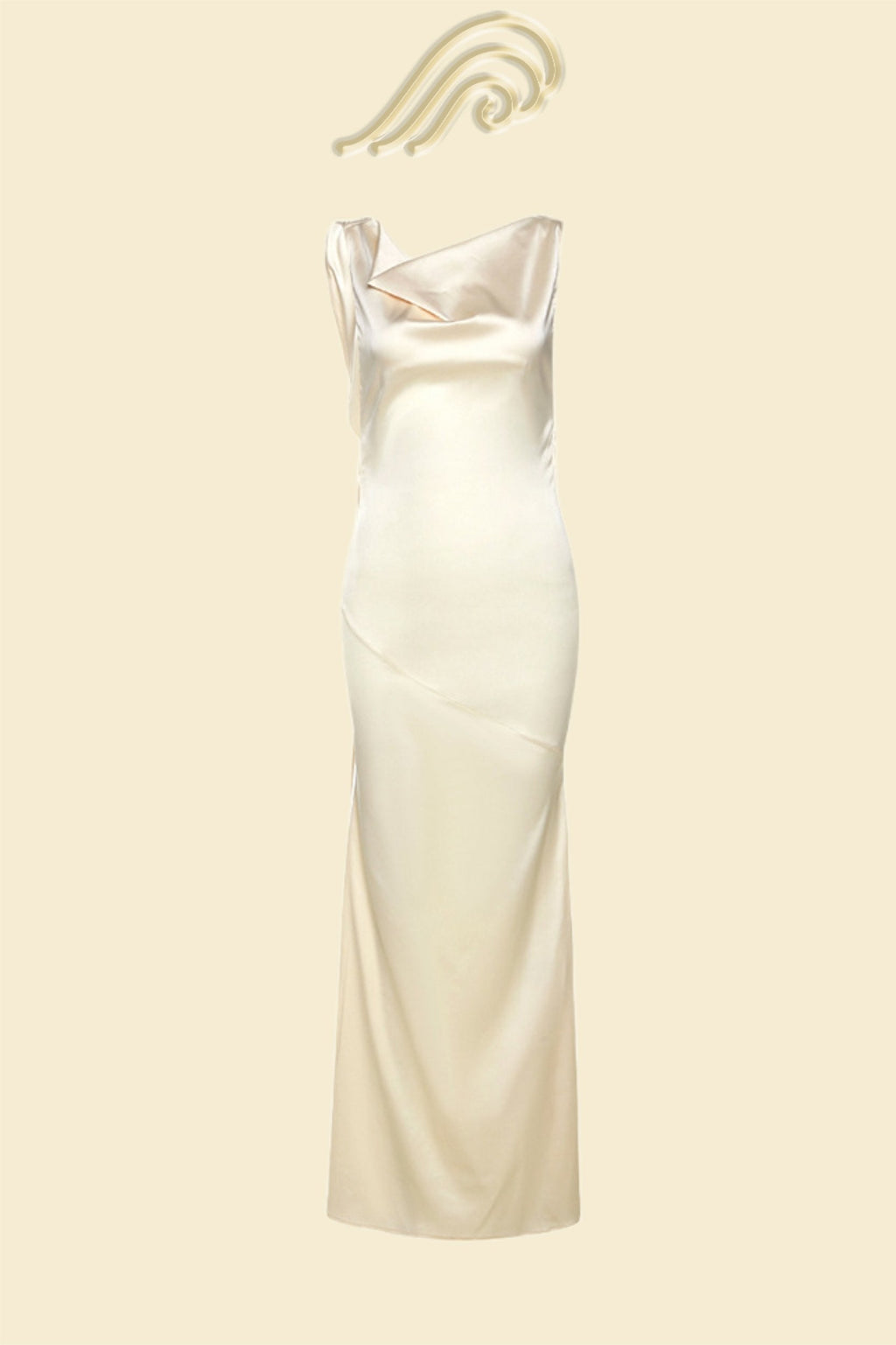 Cowls Backless Satin Maxi