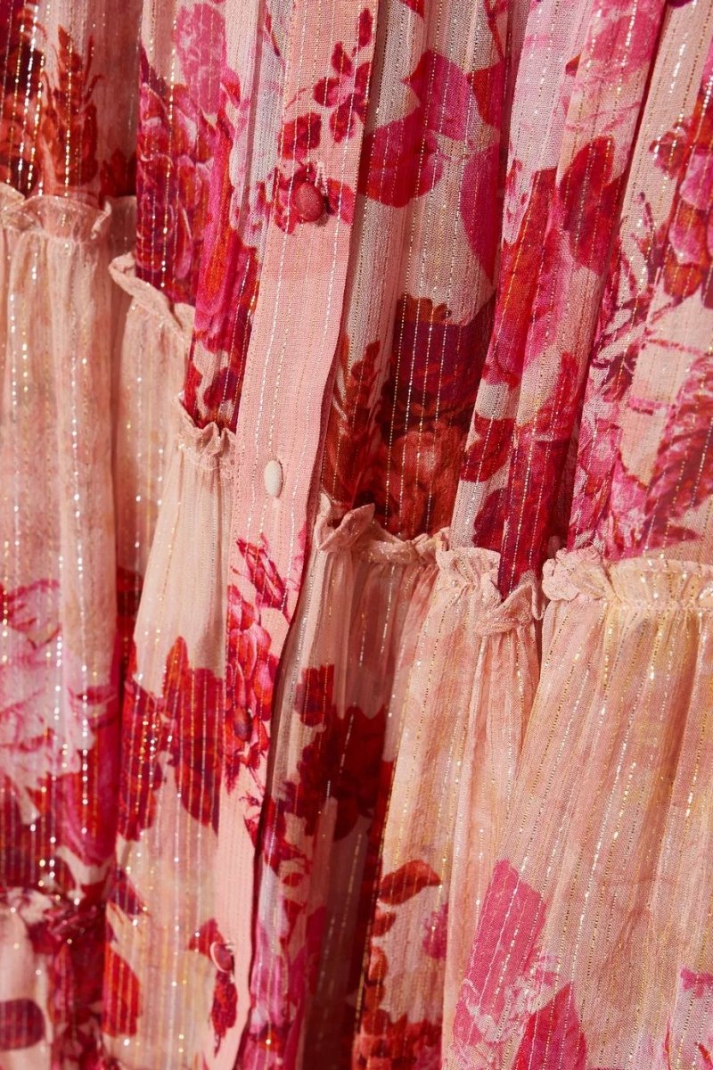 Stand-Up Chiffon Floral Maxi