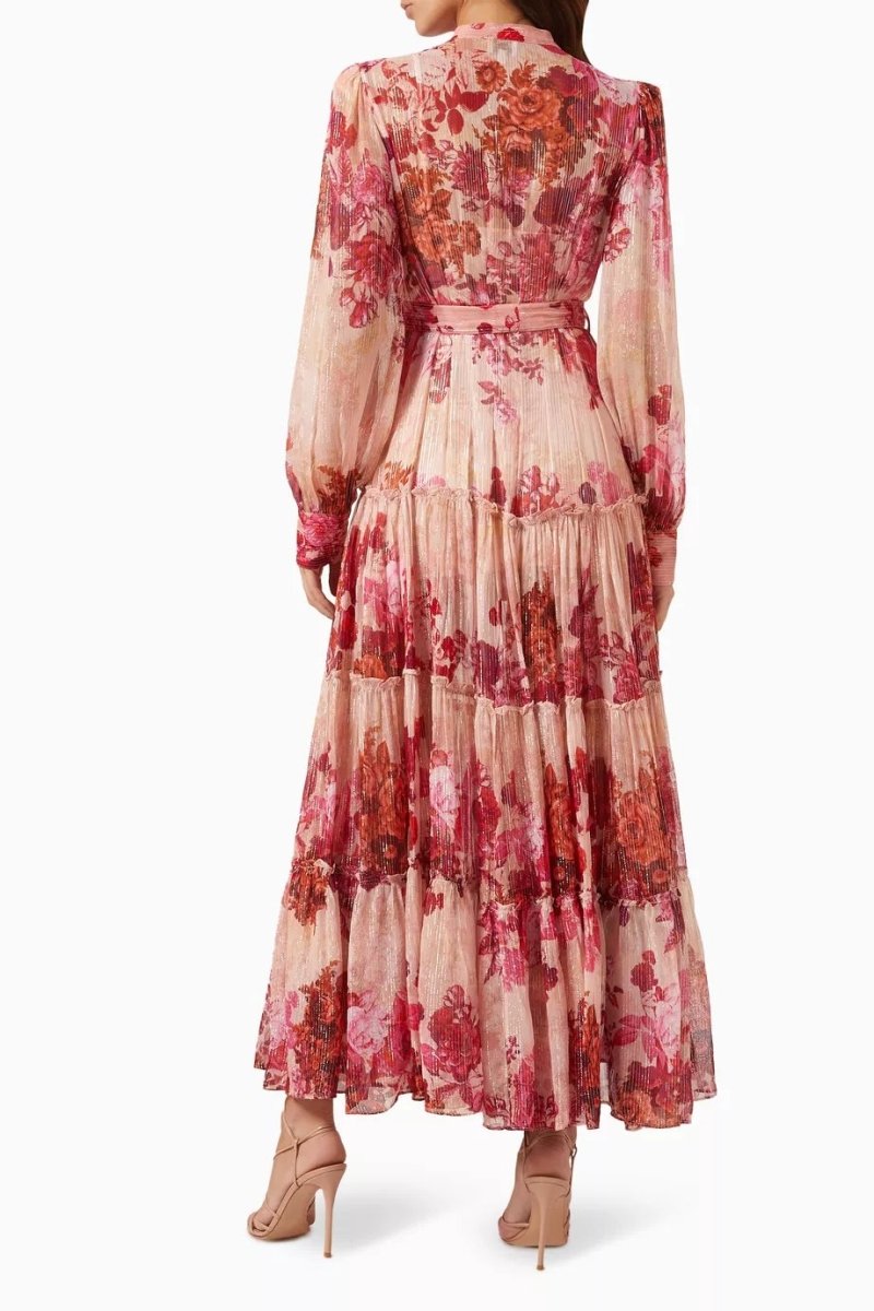 Stand-Up Chiffon Floral Maxi