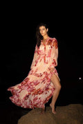 Stand-Up Chiffon Floral Maxi