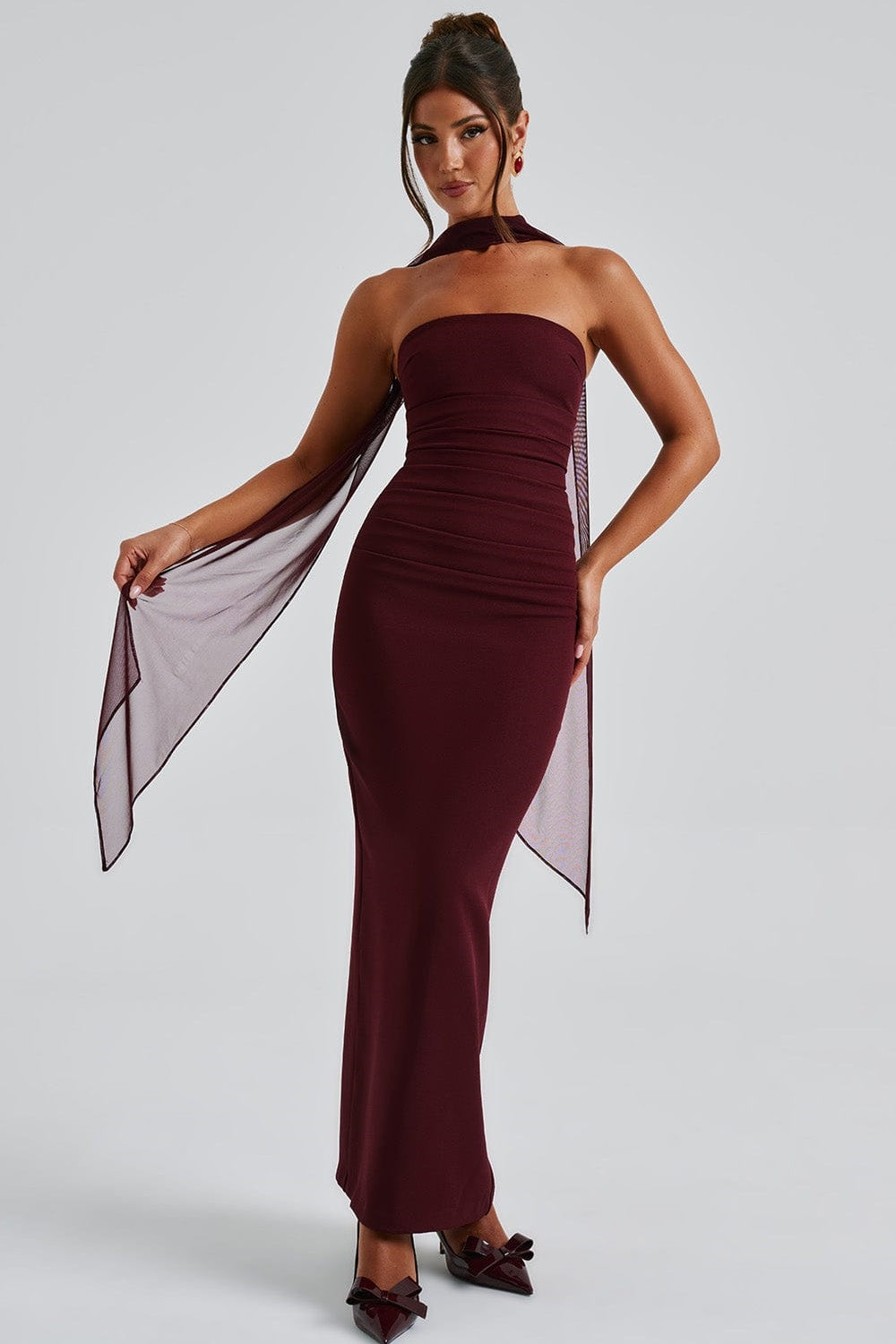 Split Back Invisible Zip Dress