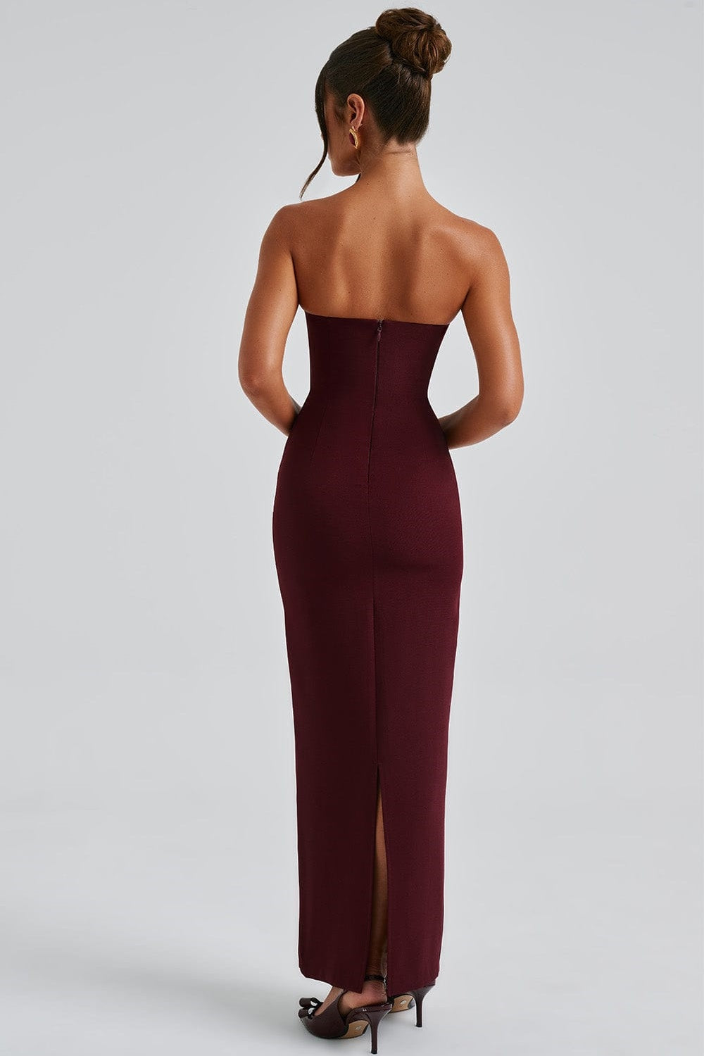 Split Back Invisible Zip Dress