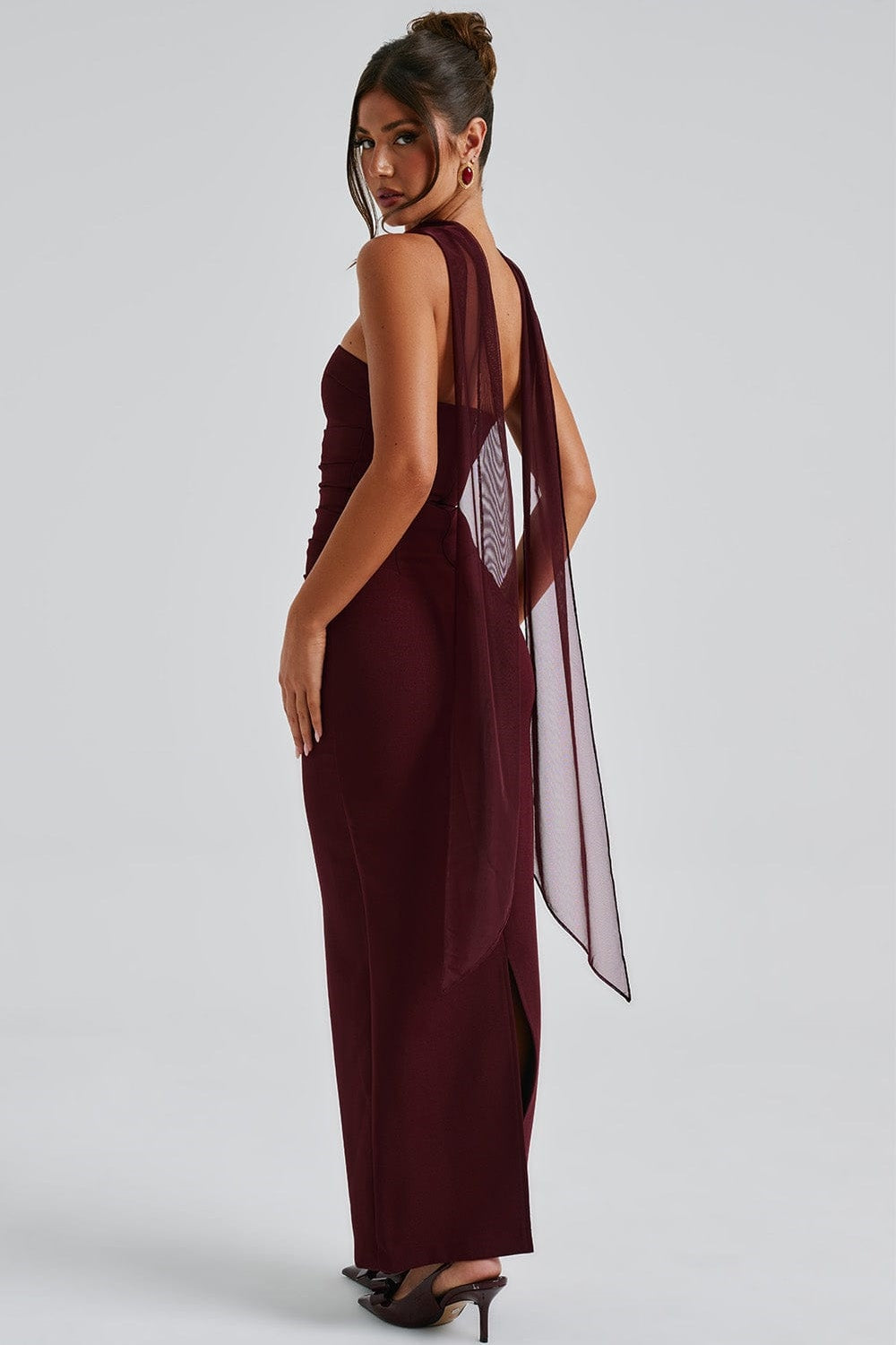 Split Back Invisible Zip Dress