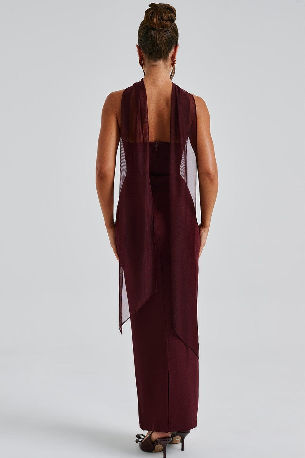 Split Back Invisible Zip Dress