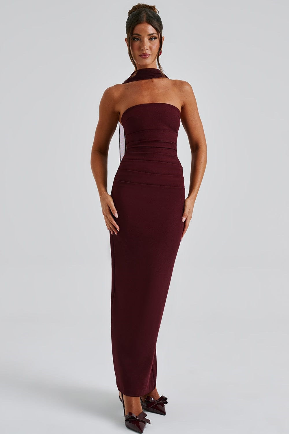 Split Back Invisible Zip Dress